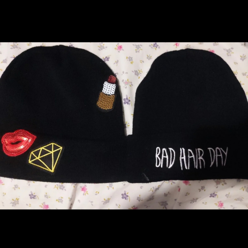 2 pack beanies black
